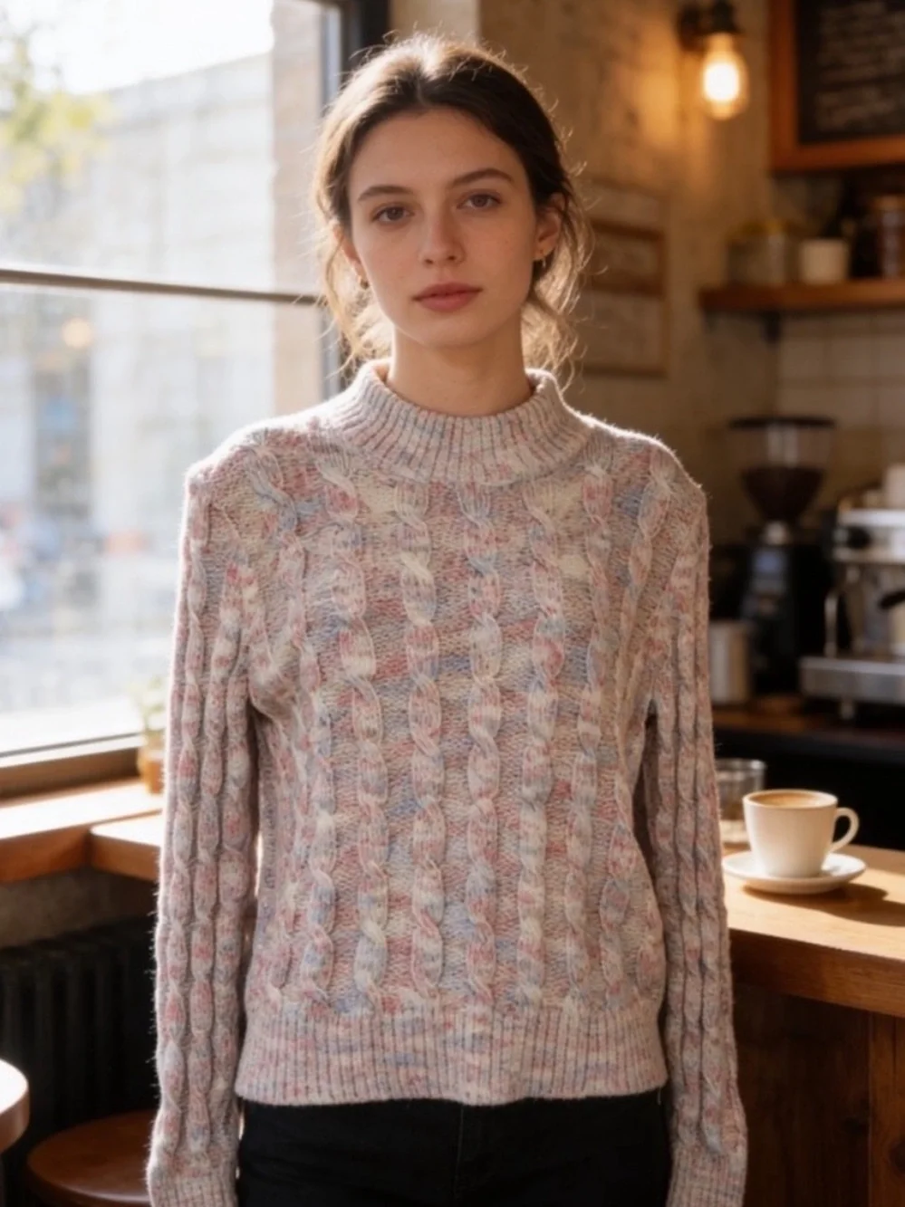 J.Crew Marled Cable Knit Crewneck Sweater Small